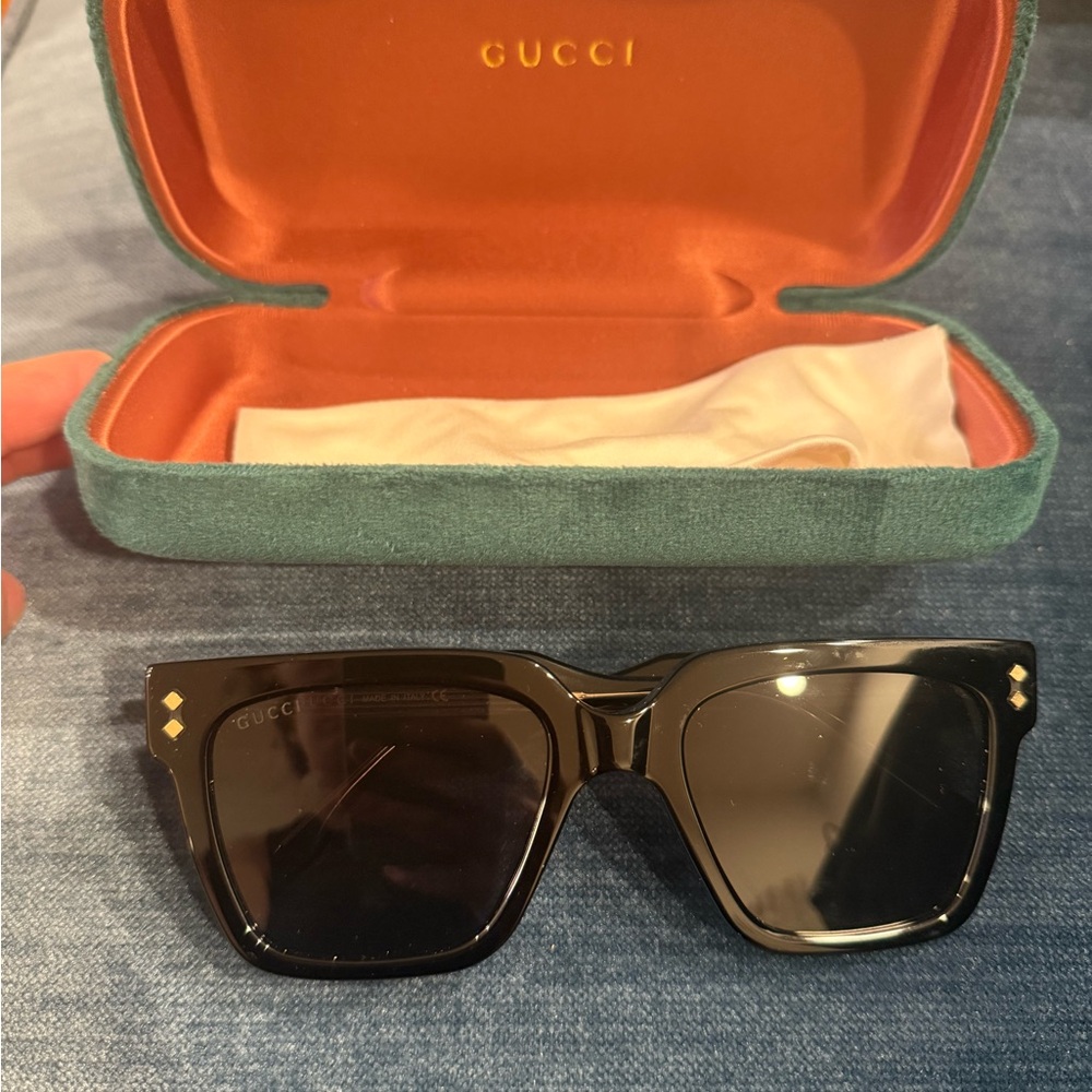 Gucci Black Sunglasses with Gold Accents
